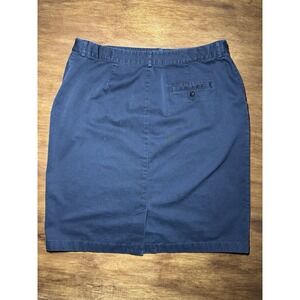 L.L.Bean Skirt Womens 14 Teal Blue Classic Fit Chino Twill Pockets Casual Pencil
